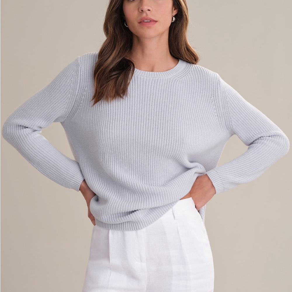 💎 REVOLVE Favourite | 525 Emma Shaker Stitch Crewneck Sweater - Antarctic Ice XS